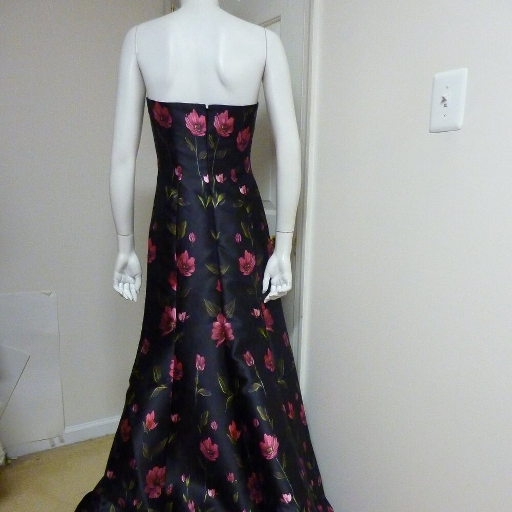 RENE BY RENE RUIZ Strapless Floral Gown With Slit - Picture 9 of 11